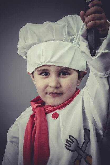 nutrition, robe enfant chef drôle, ustensiles de cuisine