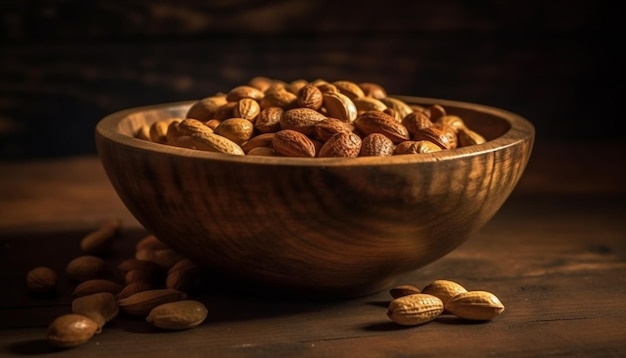 Nutty snack bowl Amandes noix noix de cajou noisettes générées par IA