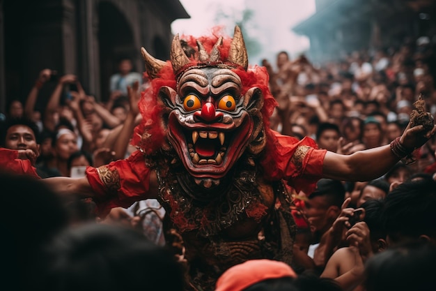 Nyepi effrayant dans la foule au festival