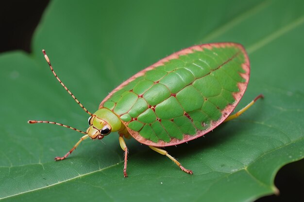 Photo nymphe sur une feuille verte