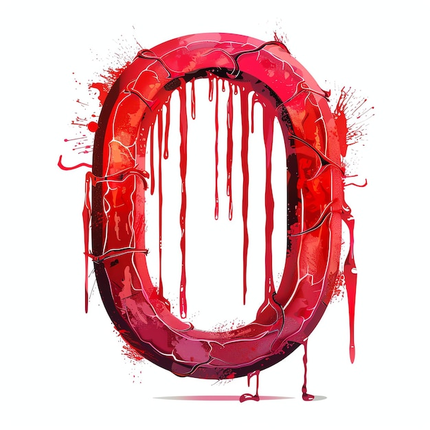 O alphabet d'horreur effrayant en rouge