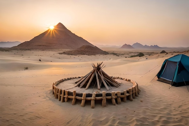 une oasis cachée dans le désert où une tribu nomade