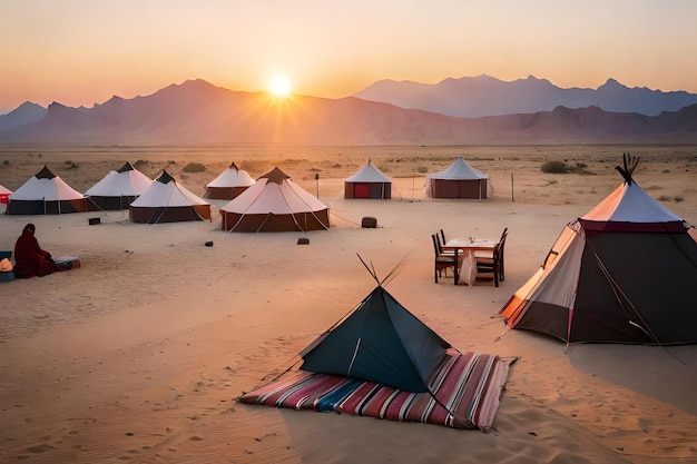 une oasis cachée dans le désert où une tribu nomade