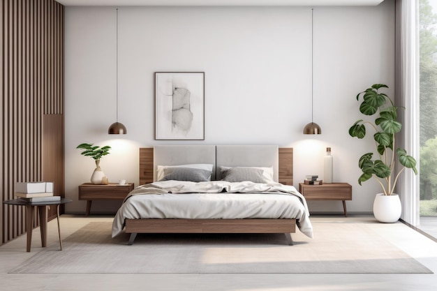 Oasis de chambre tranquille et chic avec un design minimaliste moderne