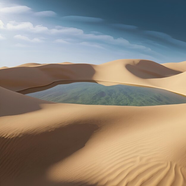 Oasis dans les dunes du désert