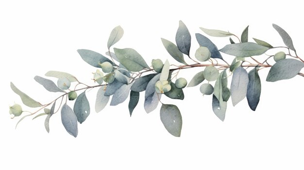 Oasis organique eucalyptus aquarelle inspiration générée par l'IA