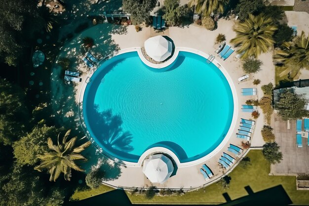 Oasis de piscine d'été à la villa ou à l'hôtel