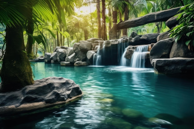 Oasis tranquille Un fond d'eau serein pour la détente et l'ambiance spa