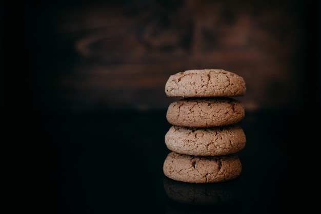 Oatcake sur table noire