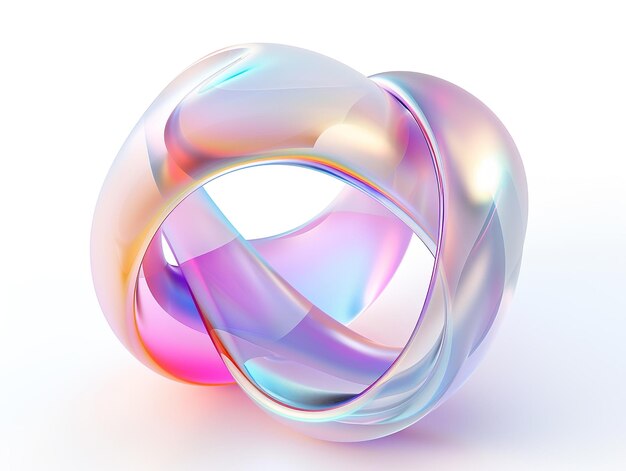 Un objet abstrait coloré et brillant qui ressemble à un anneau