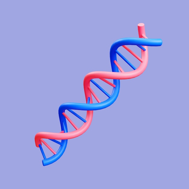 Objet ADN 3D rendu illustration isolé