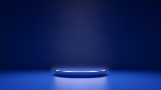 Un objet bleu avec un bouton rond dessus