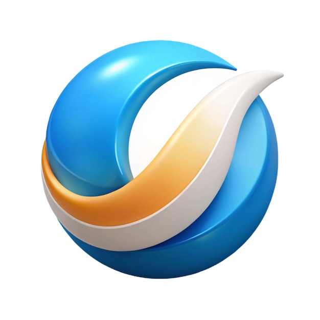 un objet circulaire bleu et orange avec un cercle blanc et orange dessus
