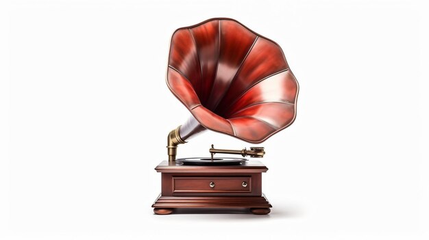 Photo objet isolé de gramophone vintage pour le design rétro