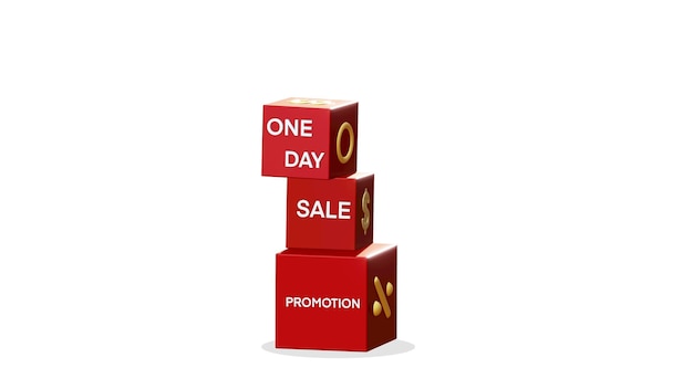 Photo objet de rendu 3d le concept de promotion des ventes et de marketing en ligne avec chemin de détourage l'objet principal