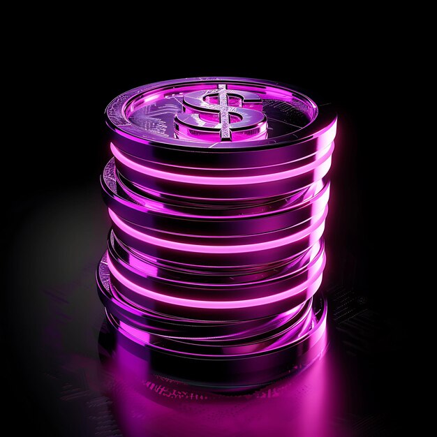 Photo un objet rond violet avec un signe dollar dessus