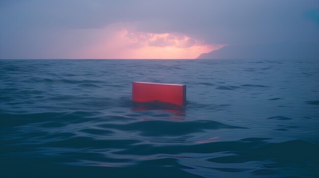 Photo un objet rouge dans l'eau avec un objet rouge dans l'eau