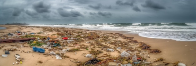 Un objet rouge sur la plage