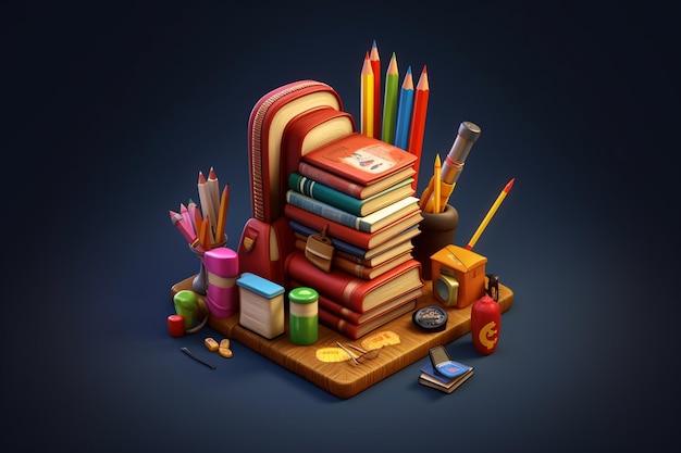 Objet scolaire 3D