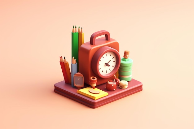 Objet scolaire 3D