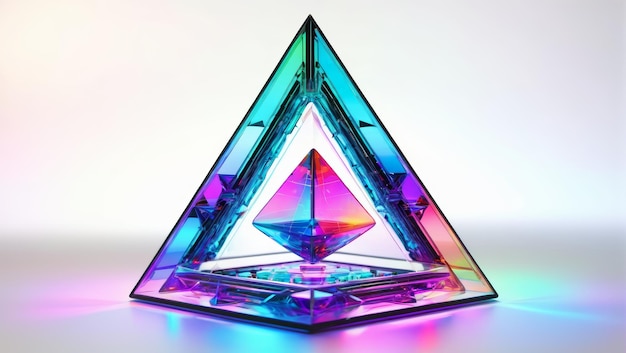 Objet triangle multicolore sur la table