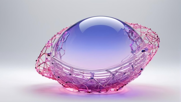 Objet de verre violet avec un fil enroulé autour de lui