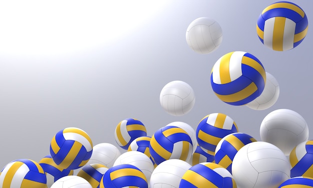 Objet de volleyball rendu 3D avec une partie coupante