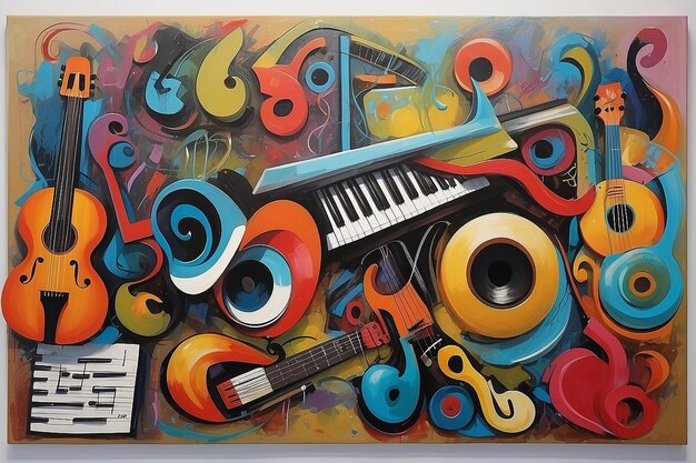 Photo objets abstraits pour une exposition de peinture musicale