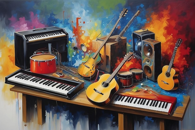 Objets abstraits pour une exposition de peinture musicale