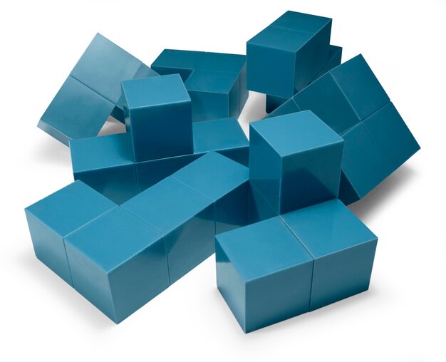 Photo objets cubiques bleus