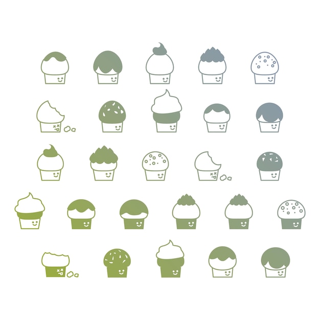 objets de cupcakes effet de gradient photo jeu vectoriel jpg
