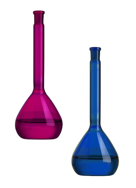 objets de verre de laboratoire isolés sur fond blanc