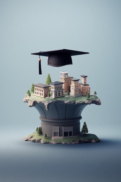 l'obtention du diplôme chapeau de graduation à l'étranger voyager