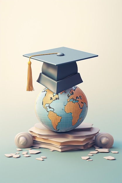 l'obtention du diplôme chapeau de graduation à l'étranger voyager