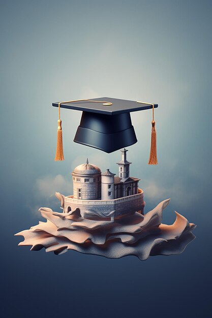 l'obtention du diplôme chapeau de graduation à l'étranger voyager