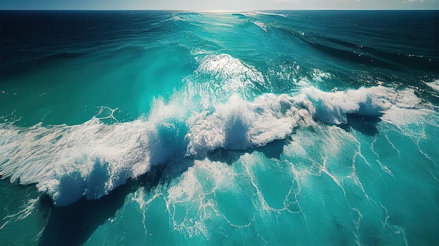 L'océan est d'une belle couleur turquoise.