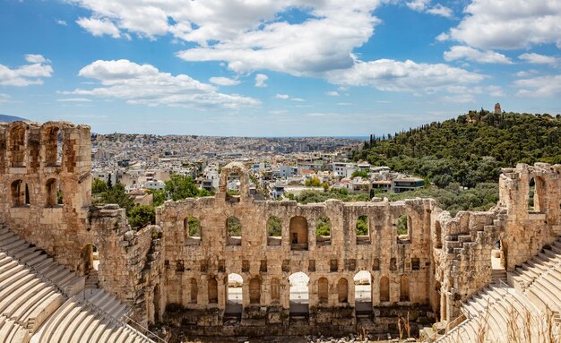 L'Odéon d'Hérode Attique sur la colline de l'Acropole à Athènes, en Grèce