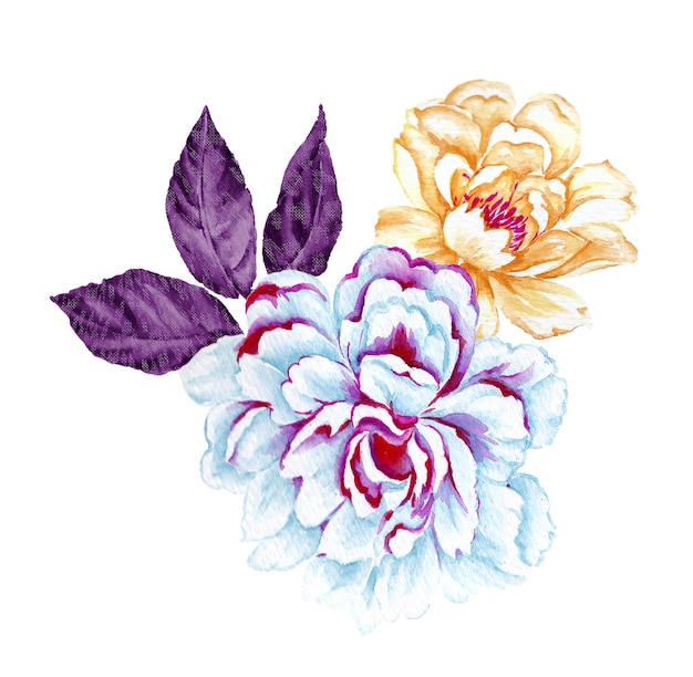 L'odeur des fleurs est enivrante, la conception artistique des feuilles et des fleurs.