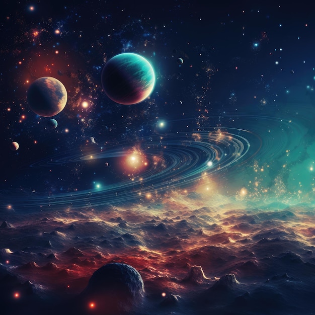 L'Odyssée galactique illumine les planètes et le voyage céleste