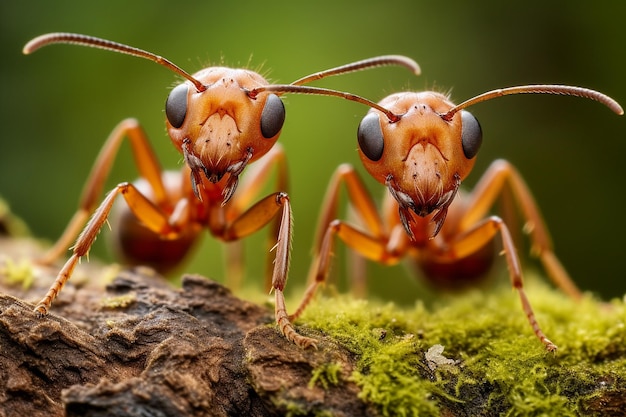 Photo oecophylla smaragdina ou mieux connu sous le nom de fourmis tisserandes ou fourmis kroto