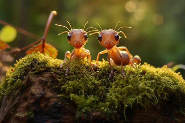 Photo oecophylla smaragdina ou mieux connu sous le nom de fourmis tisserandes ou fourmis kroto