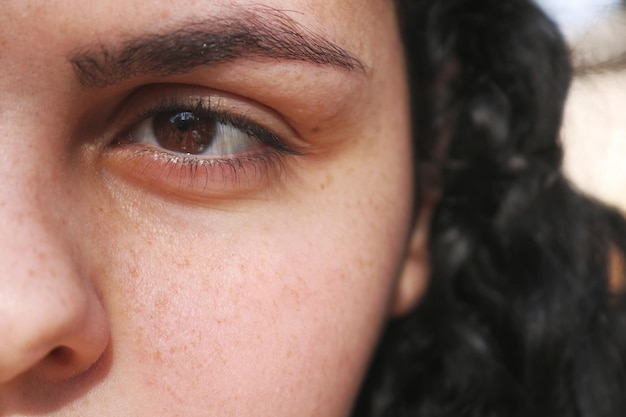 Oeil coupé d'une femme