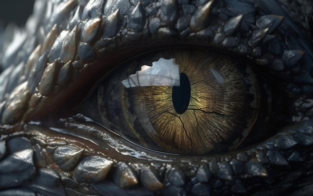 Un œil de dragon est montré dans cette image du film dragon