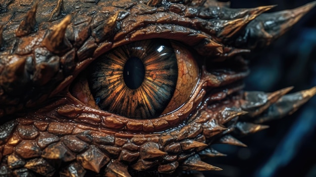 Oeil de dragon avec un grand oeil