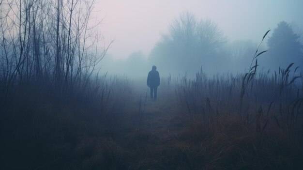 L'œil errant Un voyage de terreur psychologique à travers les forêts brumeuses