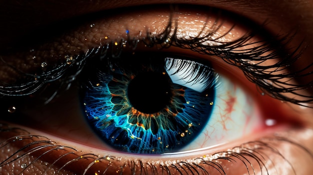d'un œil femelle avec iris numérique