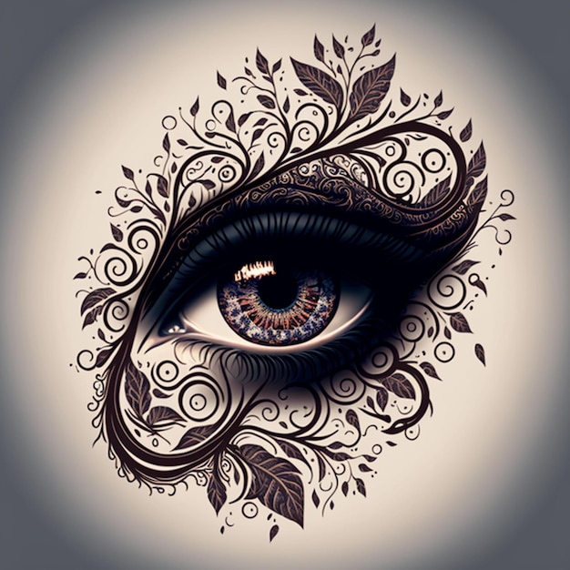 oeil féminin pour tatouage