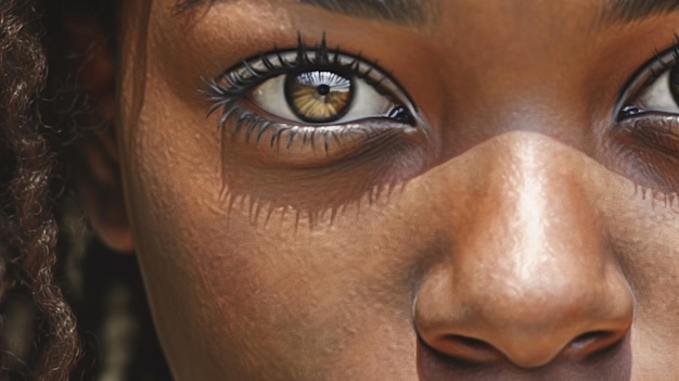 L'œil d'une femme est représenté sur un fond noir