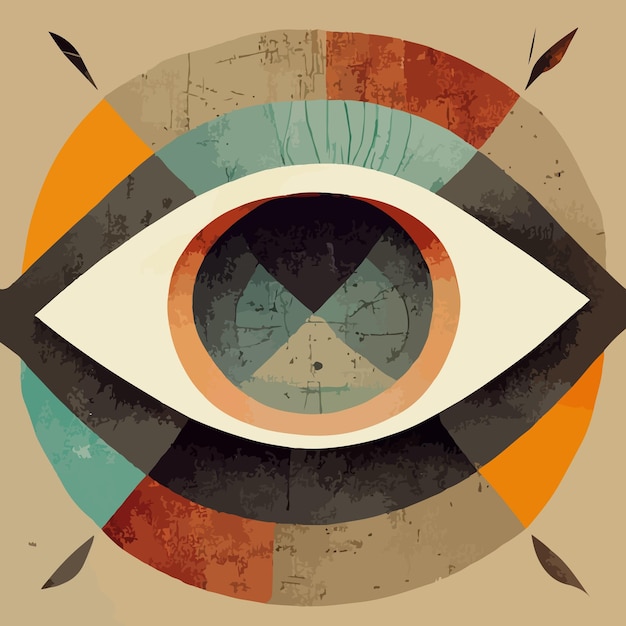 Oeil motif géométrie fond abstrait géométrique illustration géométrique colorée