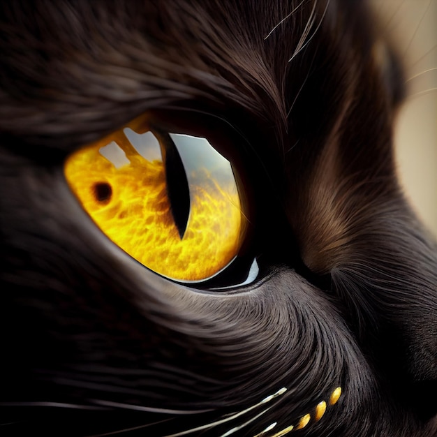 Oeil d'or de chat noir